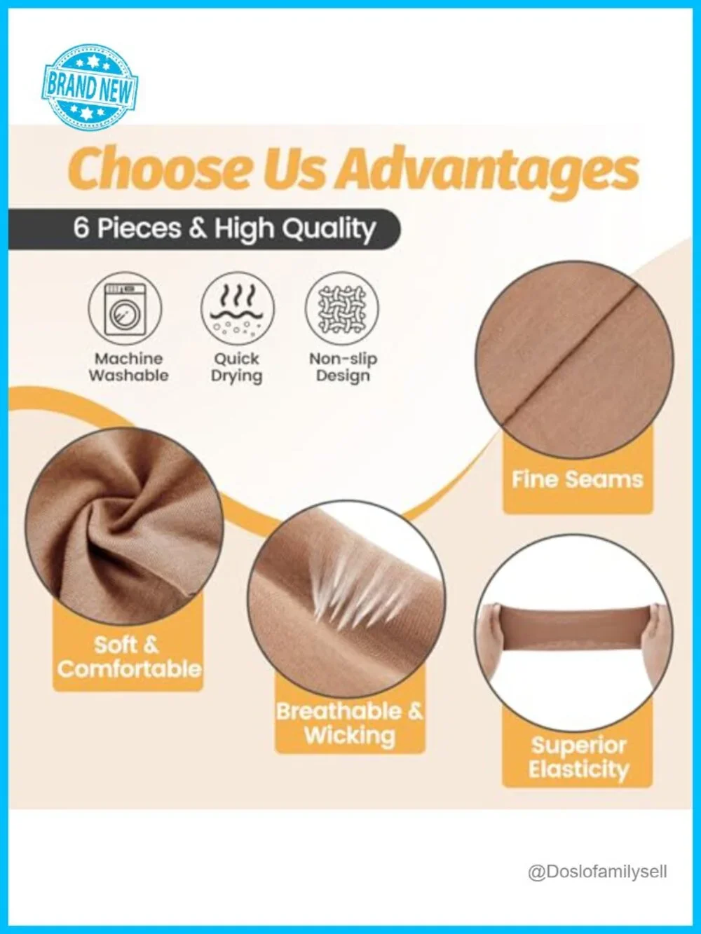 6 Pack Wide Elastic Hair Bands Stretchy Sweatbands Sports Thin Head Bands